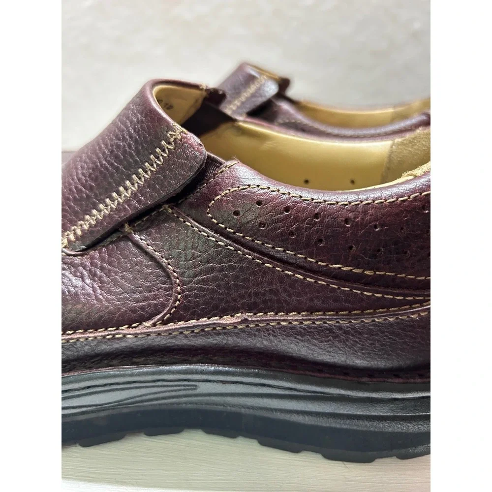 Drew Bexley II Burgundy Pebble Grain Leather Slip On Shoes Mens 9.5M 43000-60-12